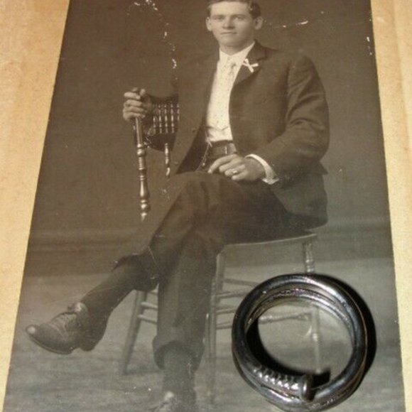 Antiqued Sterling Silver Nail Ring